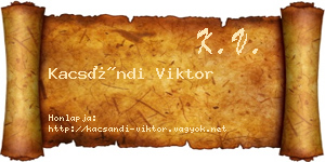 Kacsándi Viktor névjegykártya